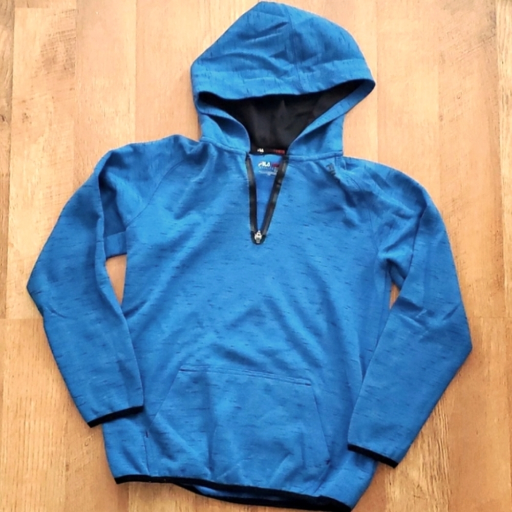 FILA Sport Boys Quarter Zip Blue Athletic Hoodie Size 14-16 Large